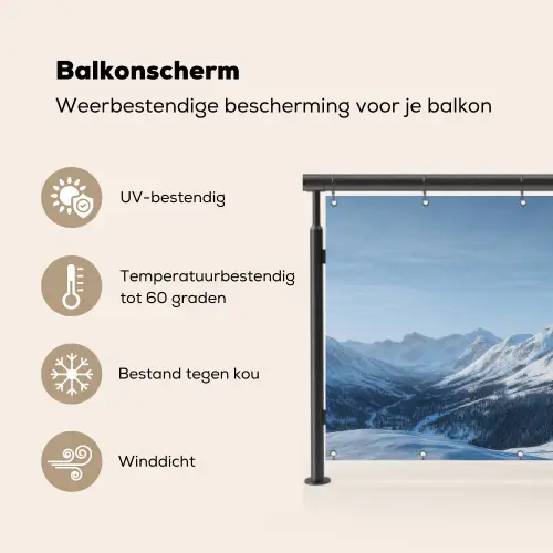 Bergen - Sneeuw - Winter Balkonbeschermer Duitsland klein -specs_NL
