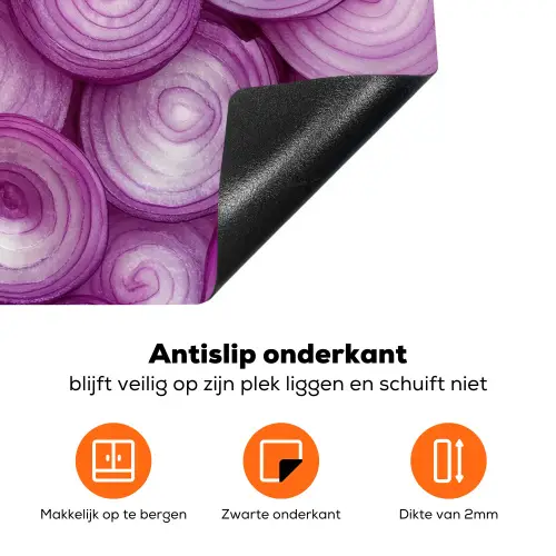 Paars - Uien - Close up Inductie beschermer vinyl 3mm klein -zzzzzzz-td-onderkant
