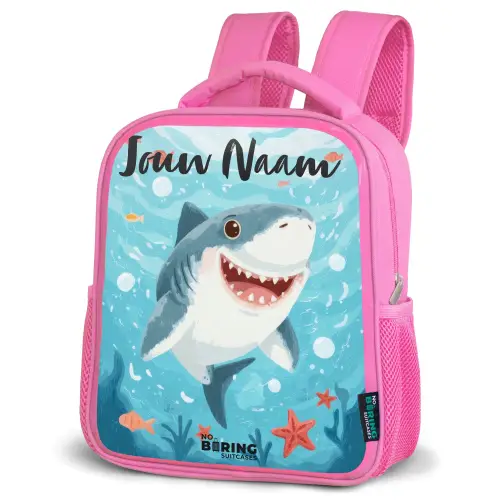 Haai - Water - Zee Kinderrugzak - Roze middel -schuin