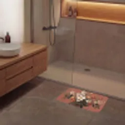Boeket - Retro - Kleurrijk Badmat klein -sfeer2