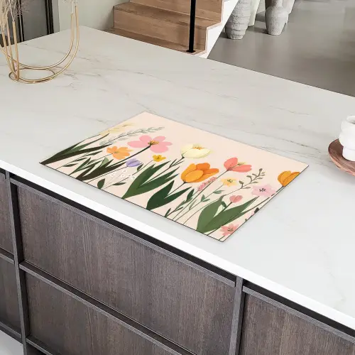 Pasteltinten - Bloemen - Illustratie Inductie beschermer vinyl 3mm klein -sfeer8