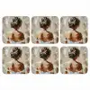 Vrouw - Verf - Abstract - Beige - Modern onderzetter kurk middel -3d