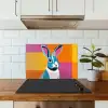 Haas - Kleurvakken - Oren - Roze keuken achterwand spatscherm klein -sfeer2