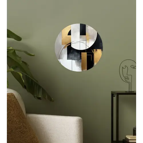 Abstract - Goud - Zilver - Vormen - Aesthetic Wandcirkel behangsticker klein -sfeer2