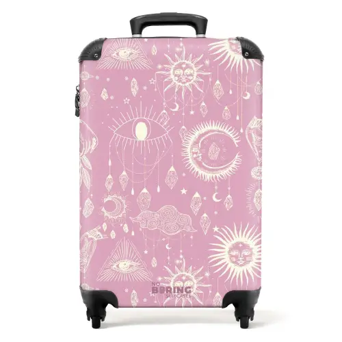 Boho - Roze hemelpatroon NBS - Handbagage koffer - Kinderen Unisex middel -productfoto_recht