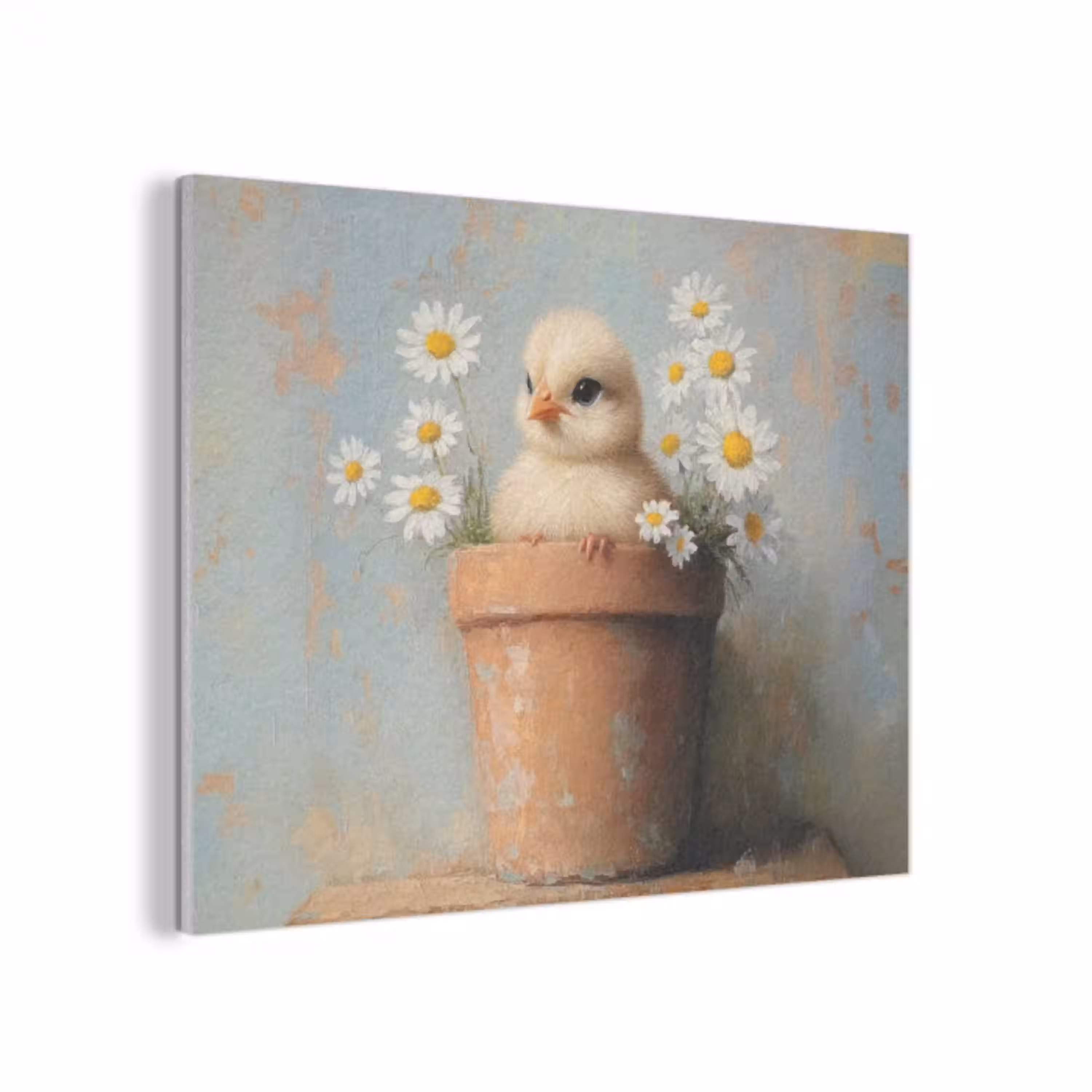 Bloempot - Kuiken - Bloemetjes PET vilt klein -3d