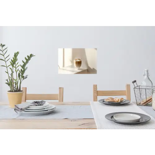 Mok - Latte - Minimalistisch - Schaduw Muursticker klein -eettafel