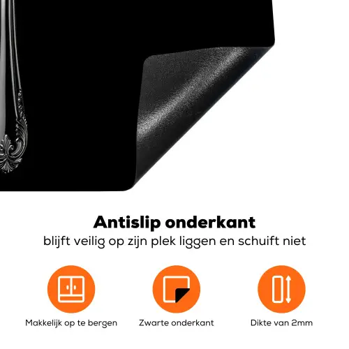 Vork - Mes - Zilver Inductie beschermer vinyl 3mm klein -zzzzzzz-td-onderkant