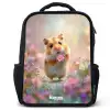 Hamster - Bloem - Natuur - Dier Rugzak - Zwart middel -3d