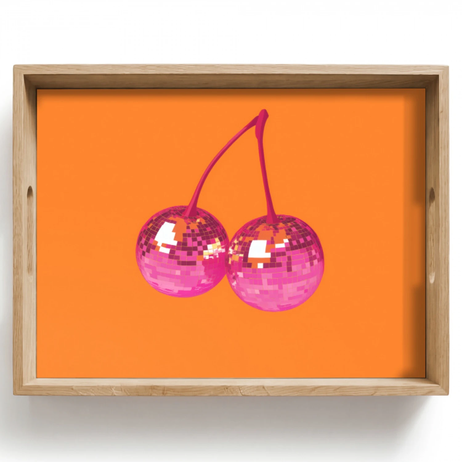 Discoballen - Kers - Spiegels - Roze Dienblad Rechthoek middel -z3d_shopping