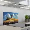 Windmolen - Heuvel - Bloemen - Kleurrijk keuken achterwand spatscherm klein -3d_schuin