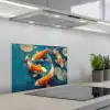 Vissen - Waterlelies - Oranje - Water keuken achterwand spatscherm klein -3d_schuin