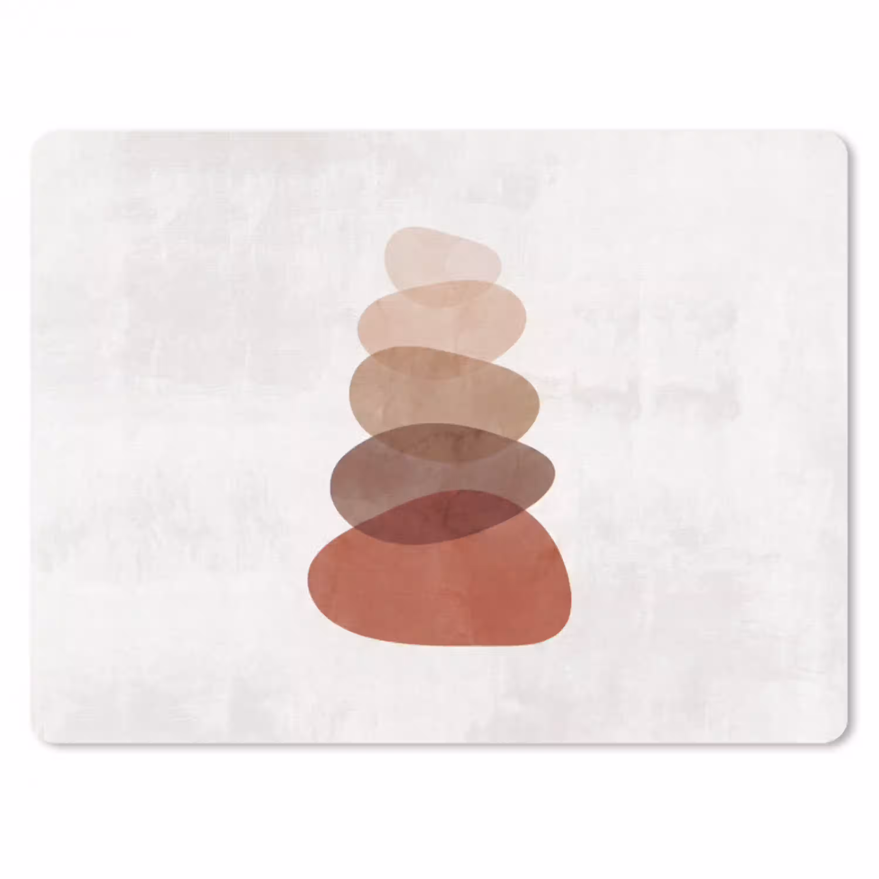 Abstractie - Gestapeld - Balans - Modern - Aardetinten muismat rubber klein -3d