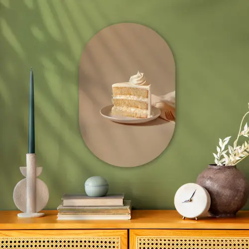 Vanilletaart - Cake - Romig Wandcirkel Ovaal Forex klein -sfeer2