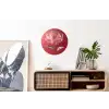 Sierlijk - Bloem - Roze - Glazen Wandcirkel aluminium klein -kantoor