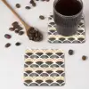 Waaier - Patroon - Zwart - Beige onderzetter kurk middel 366 -sfeer2