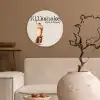 Milkshake - Kers - Rietje Wandcirkel kunststof plaat 5mm dik klein -sfeer1