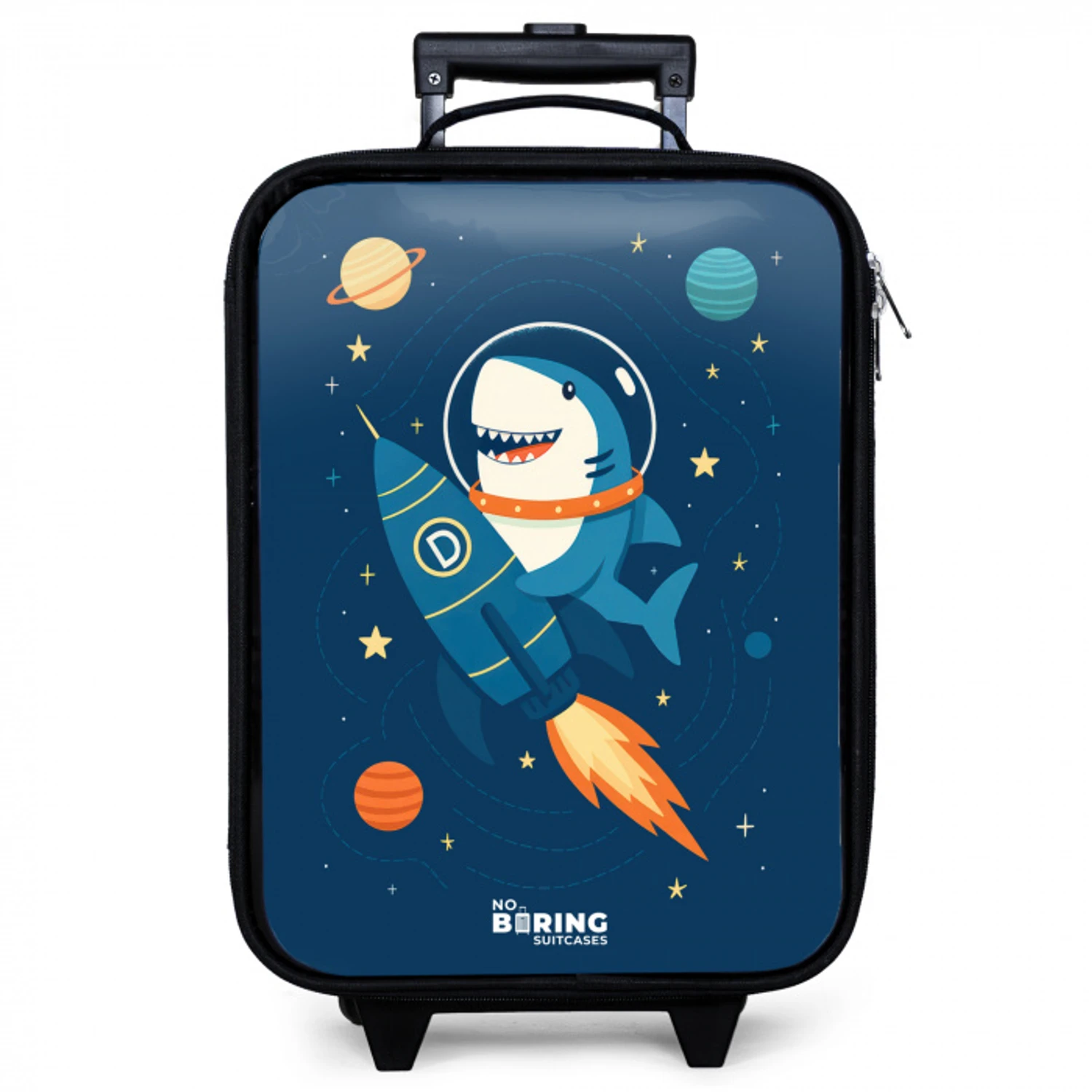 Dier - Ruimte - Planeet - Raket Kinderkoffer - Zwart klein -zzz_website3d