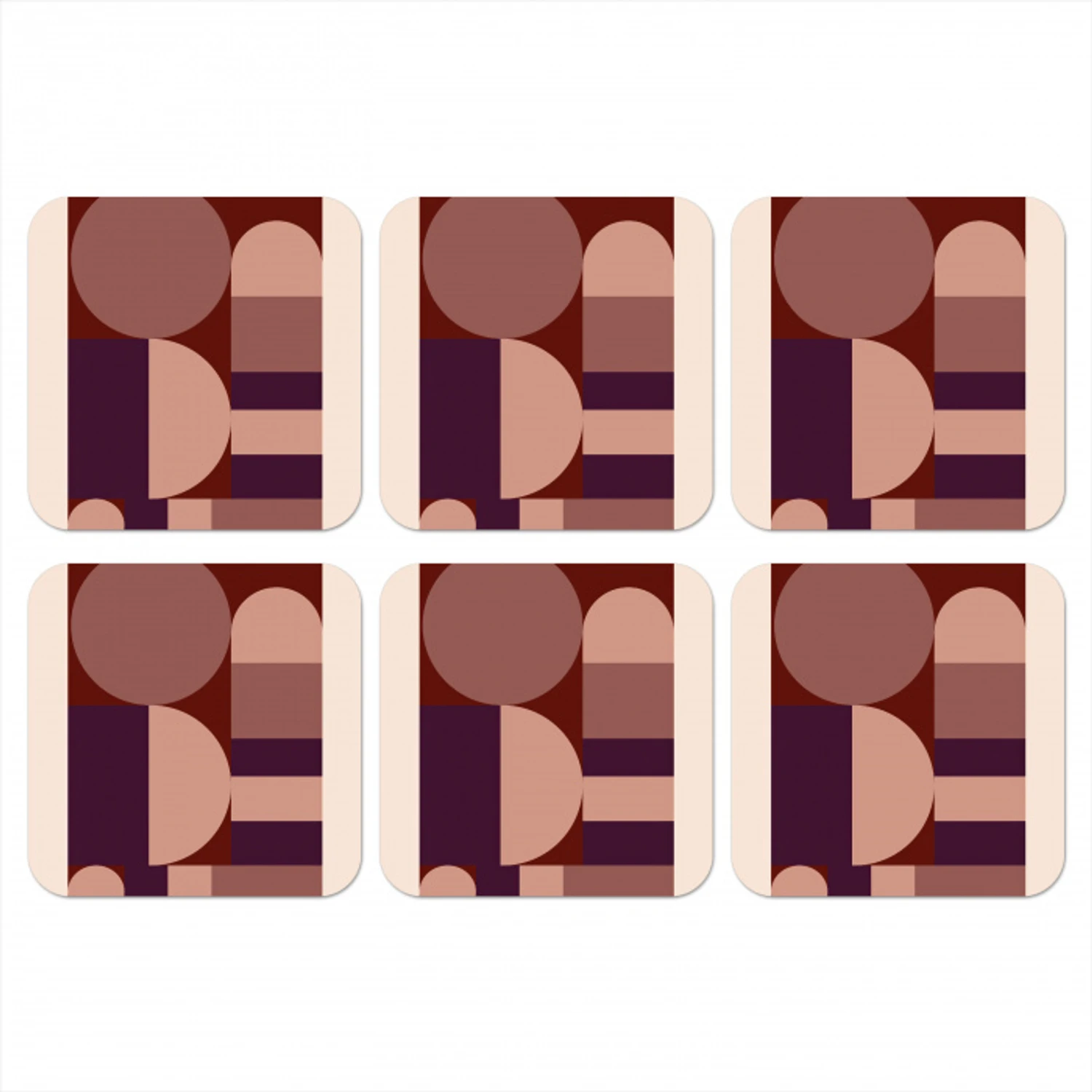 Geometrisch - Cirkels - Rood onderzetter kurk middel -3d
