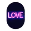 Neon - Love - Valentijn Wandcirkel Ovaal Forex klein -3d