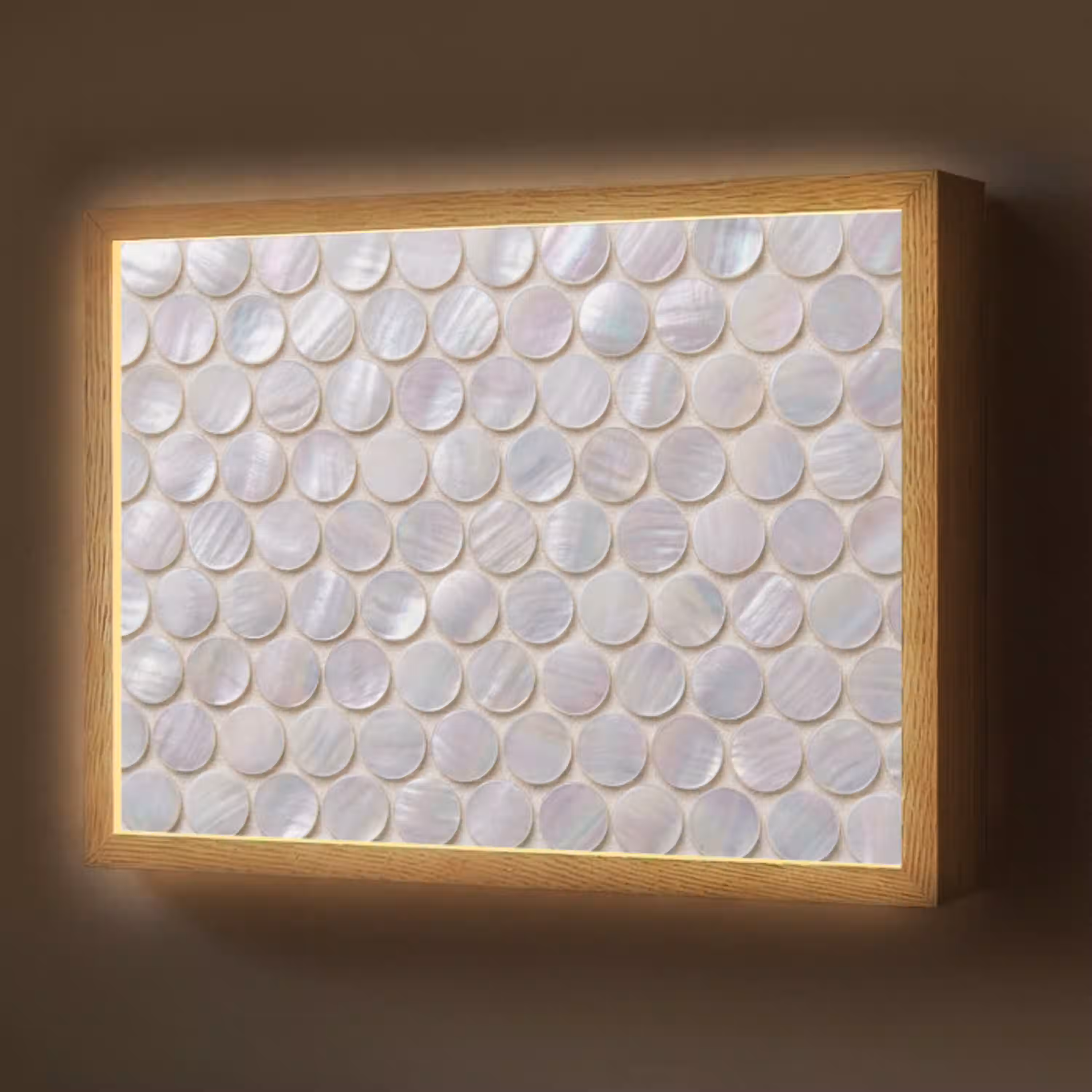 Patroon - Cirkels - Abstract - Modern - Wit Light Box met batterij (Wandlamp) middel -z3d_website