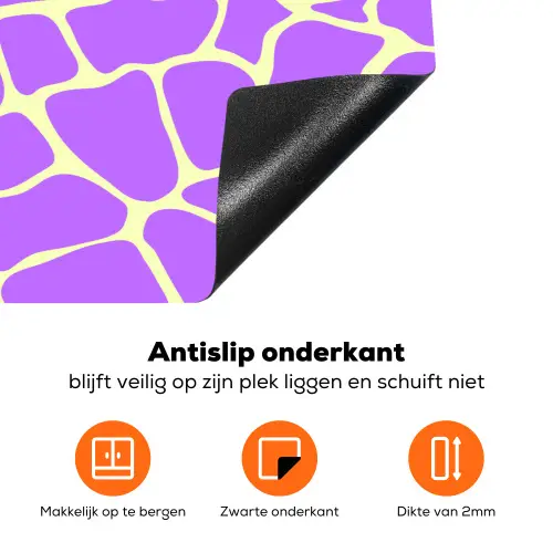 Paars - Vlekken - Geel - Pastel Inductie beschermer vinyl 3mm klein 276 -zzzzzzz-td-onderkant
