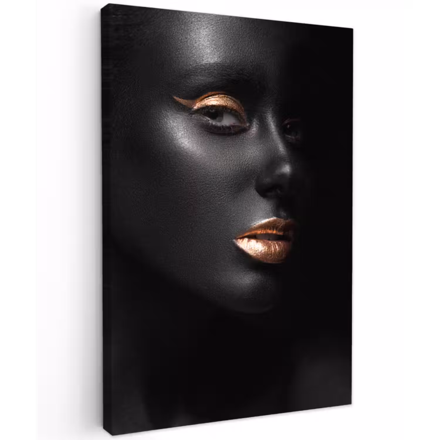Leinwandbild - Frau - Make-up - Kupfer - Schwarz