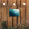 Zee - Silhouet - Abstract - Blauw tuinposter los doek klein -sfeer1