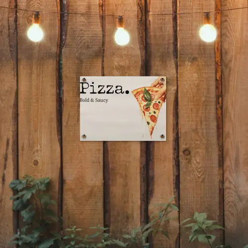Pizza - Kaas - Pepperoni tuinposter los doek klein -sfeer1