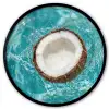 Kokosnoot - Water - Wit Fotolijst rond zonder passe partout klein -3d