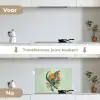 Dino - Bladeren - Grafisch - Groen keuken achterwand spatscherm klein -voor_na_NL