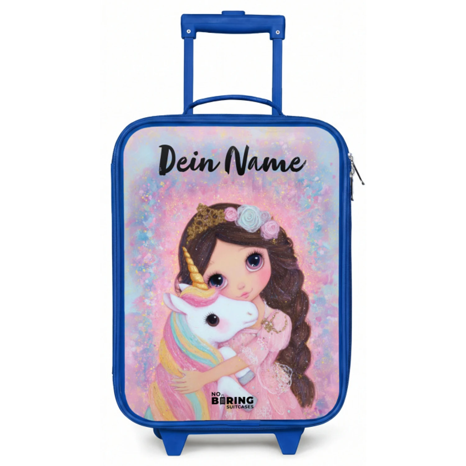 Meisje - Eenhoorn - Glitter Kinderkoffer - Blauw klein -zz3dotto