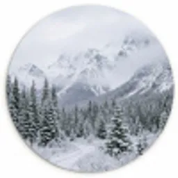 Weg - Bergen - Sneeuw - Naaldbos - Avontuurlijk Wandcirkel kunststof plaat 5mm dik klein -3d