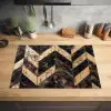 Geometrisch Houtmozaïek Inductie beschermer vinyl 3mm klein -sfeer5