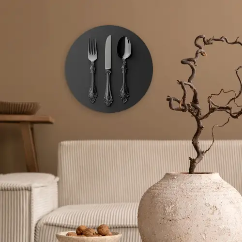 Bestek - Zwart Wandcirkel kunststof plaat 5mm dik klein -sfeer1