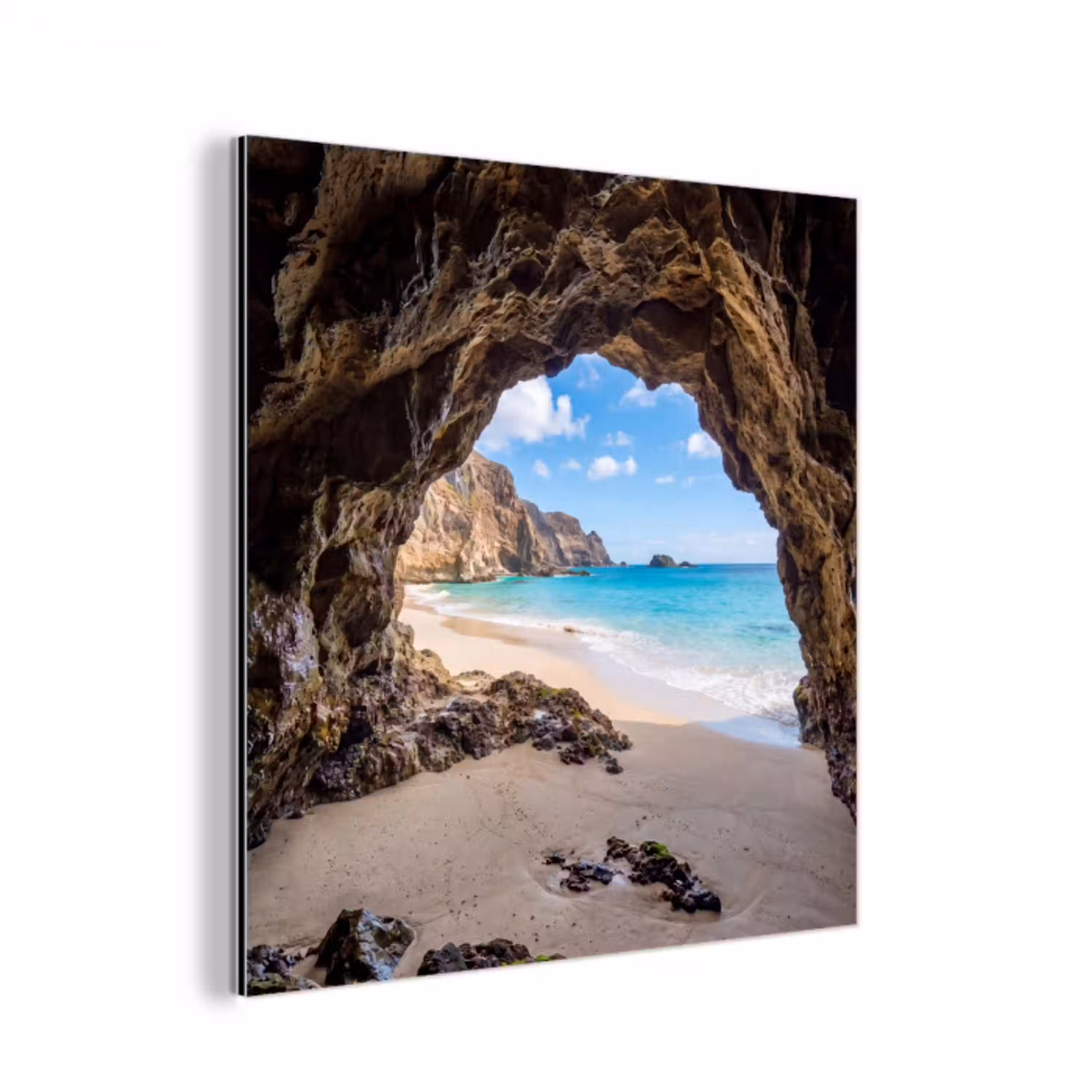 Grot - Strand - Zee - Blauw aluminium wit klein -3d