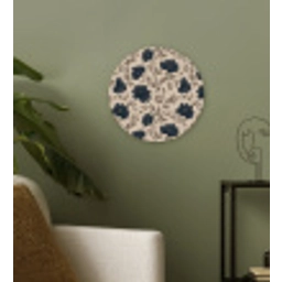 Motief - Bloemen - Zwart - Beige Wandcirkel kunststof plaat 5mm dik klein 188 -sfeer3