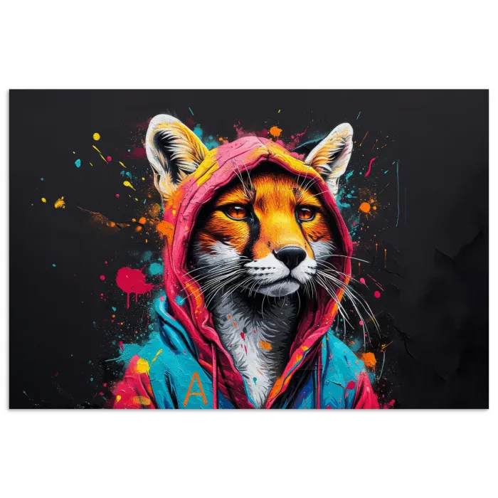 Graffiti - Vos - Jas - Pop art poster papier klein -3d