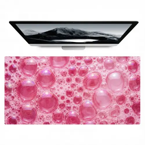 Roze - Schuim - Bubbels Muismat XXL klein -zzz3d