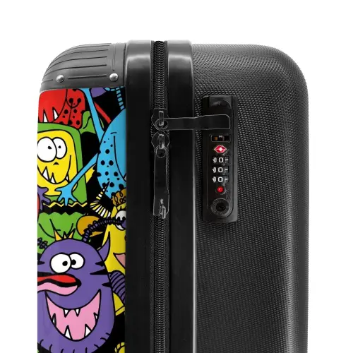 Monsters met Felle Kleuren NBS - Handbagage koffer - Unisex middel -slot
