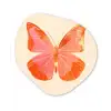Vlinder - Minimalistisch - Roze Wandcirkel Organisch Aluminium middel -3d