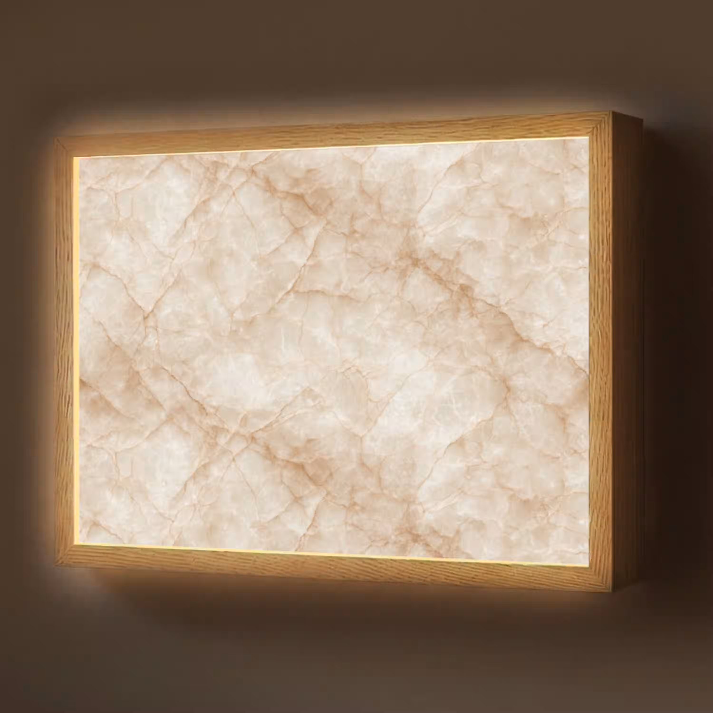 Kristalstructuur - Bruin - Marmer Light Box met batterij (Wandlamp) middel 907 -z3d_website
