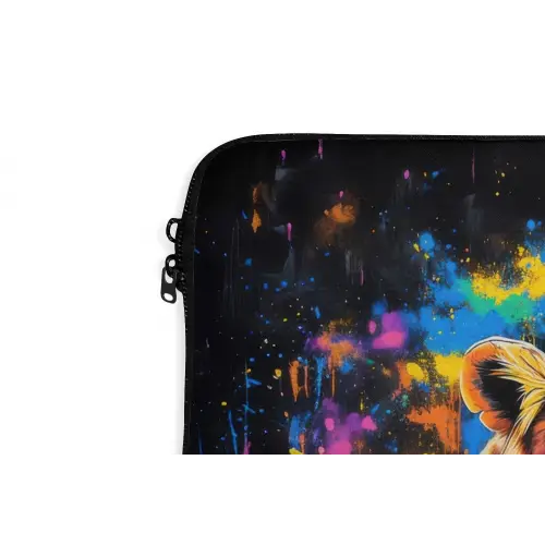 Leeuwen - Schilderij - Kleuren laptophoes neopreen klein -detail