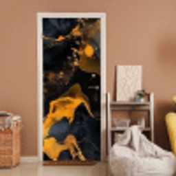 Marmer - Goud - Zwart - Abstract - Modern deurposter klein -sfeer1