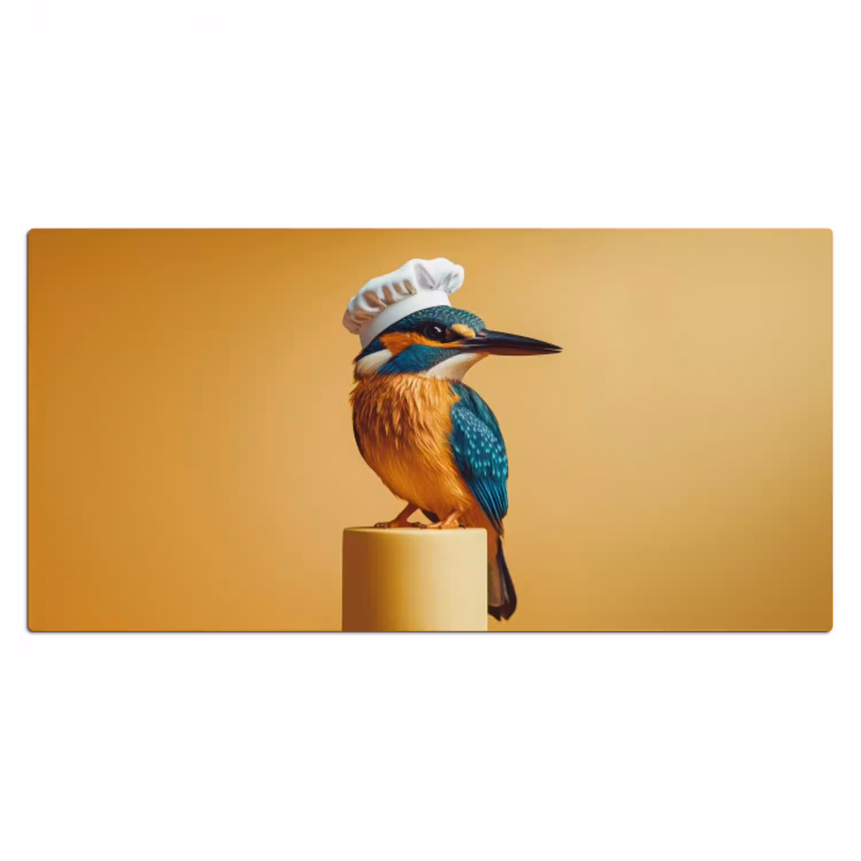 Ijsvogel - Pilaar - Koksmuts - Vogel Muismat XXL klein -3d_leeg