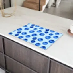 Bessen - Modern - Blauw Inductie beschermer vinyl 3mm klein 276 -sfeer8