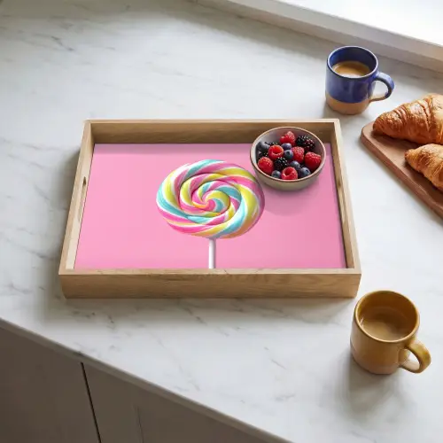 Lolly - Roze - Snoep - Zoet Dienblad Rechthoek middel -sfeer2