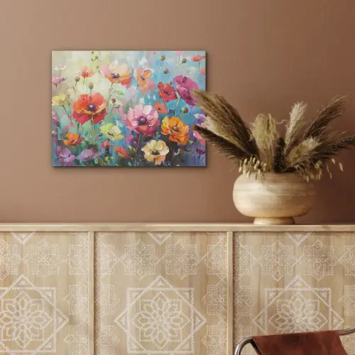 Bloemen - Kleurrijk - Waterverf - Natuur - Zomer PET vilt klein -sfeer4