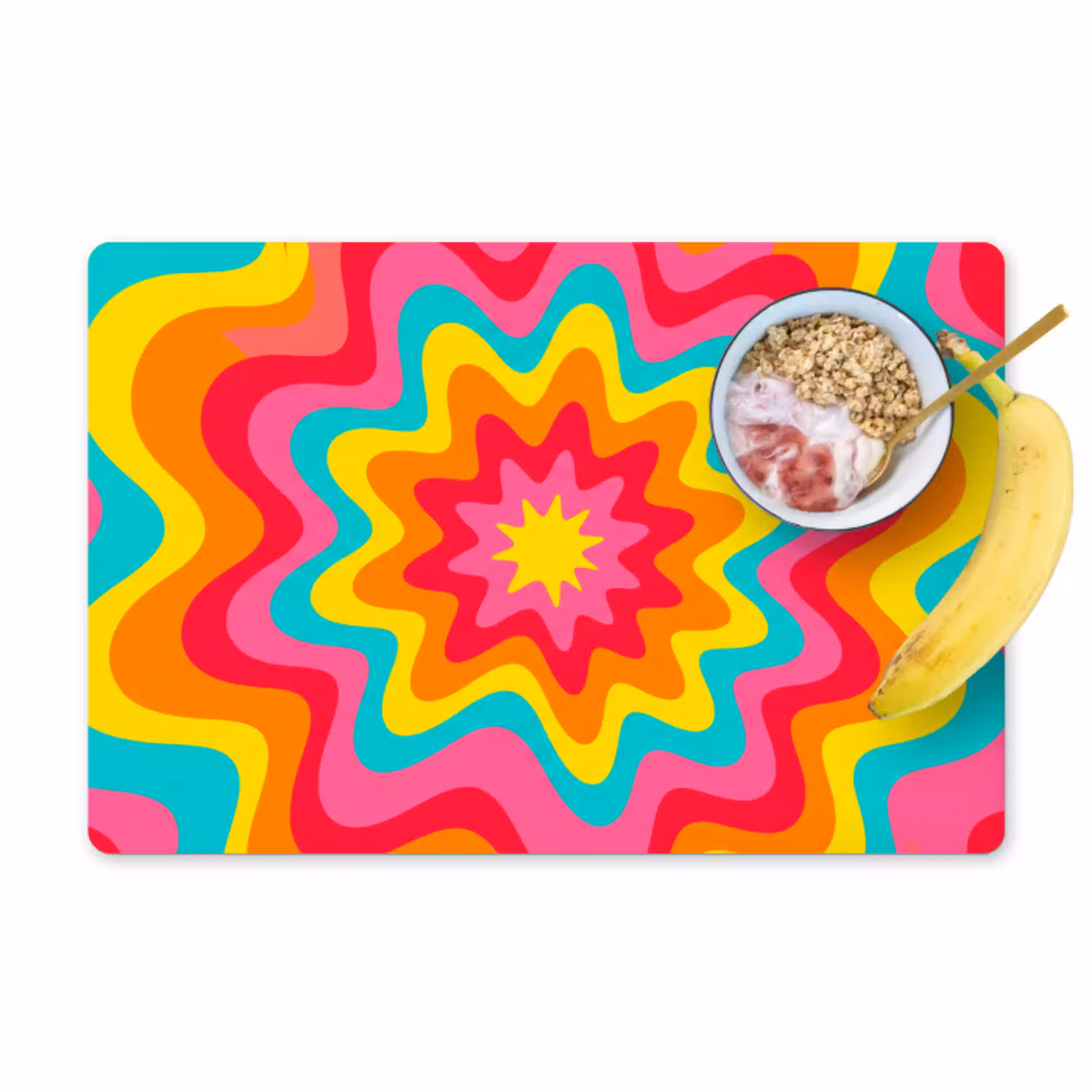 Patroon - Golvend - Kleurrijk Placemat vinyl groot -zzzproduct_Kitchenyeah-website