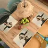 Gezicht - Bloemen - Zwart - Vrouw Placemat vinyl groot -zzsfeer5_Kitchenyeah-website